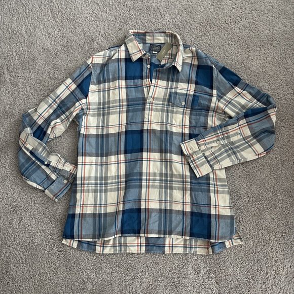 J Crew Fit Half Button Up Plaid Flannel Men's X Large NWT - Picture 1 of 4